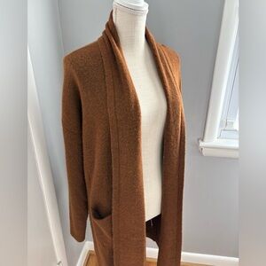 LOFT Warm Brown Open-Front Cardigan